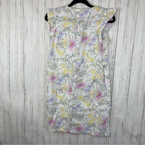 Joie 100% Linen Sleeveless Ditsy Floral Tiered Babydoll Mini Dress Size XS - Picture 5 of 5